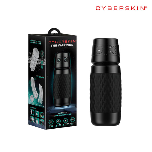CyberSkin The Warrior - Black USB Rechargeable Sucking & Vibrating Auto Masturbator