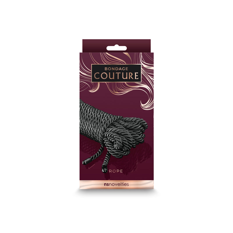 Bondage Couture Rope - Black - Black Bondage Rope - 7.6 metre