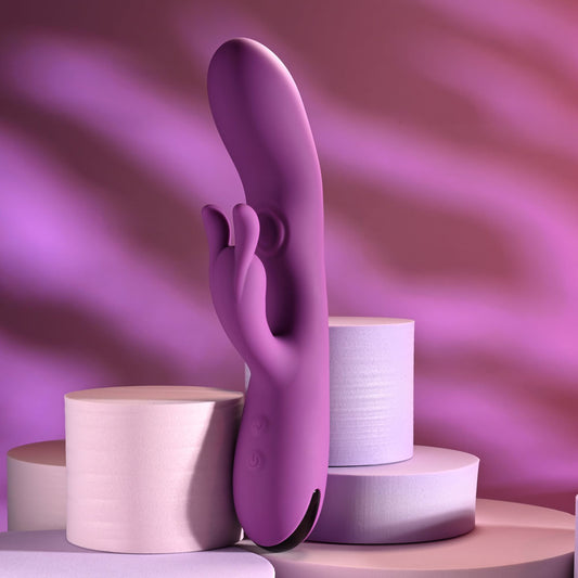 Playboy Pleasure BUSY BUNNY - Purple 22.6 cm USB Rechargeable Rabbit Vibrator with Tapping Shaft