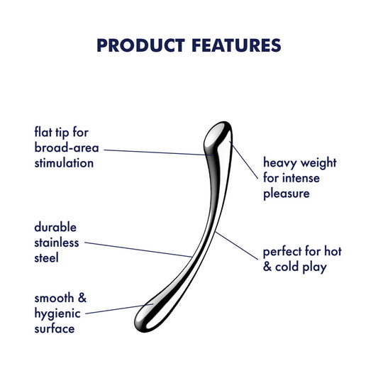 Satisfyer Cosmic Crest 1 - Chrome Steel 24 cm Dildo