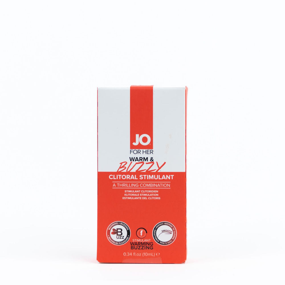JO Warm & Buzzy Clitoral Stimulant - 10 mL - Warming Clitoral Stimulation Gel - 10 ml Tube
