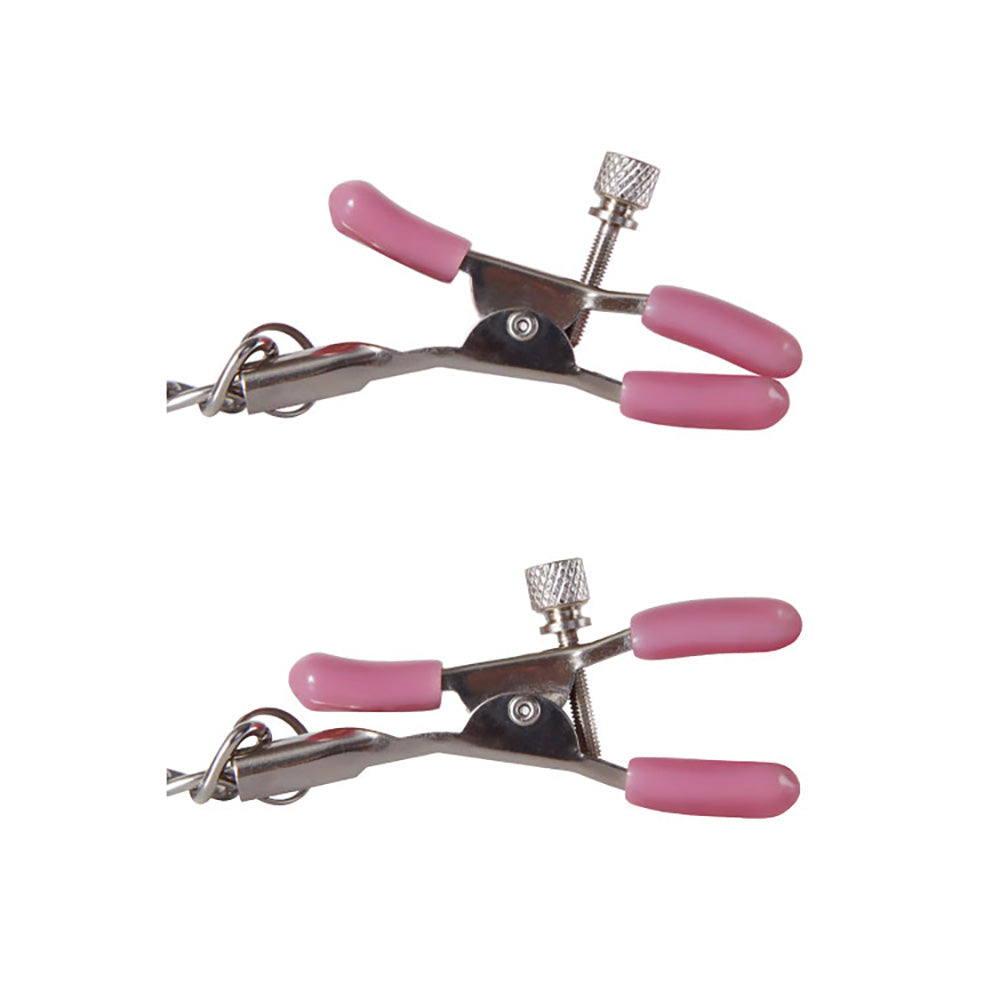 Adam & Eve Chain Me Up Kink Clamps - Metal Nipple and Clitoral Chain