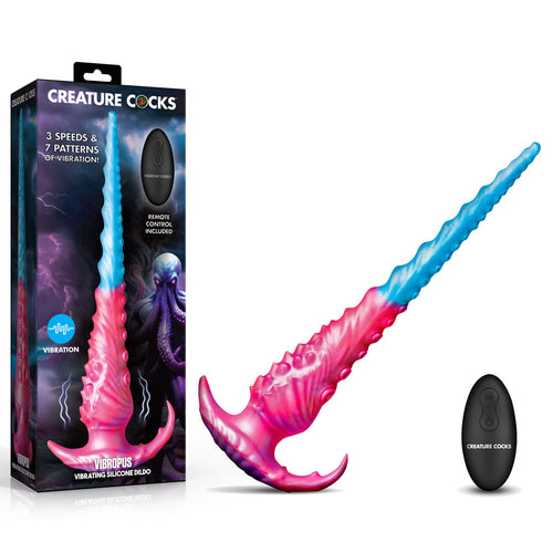 Creature Cocks Vibropus - Blue/Pink 34.3 cm USB Rechargeable Vibrating Tentacle Dildo with Wireless Remote