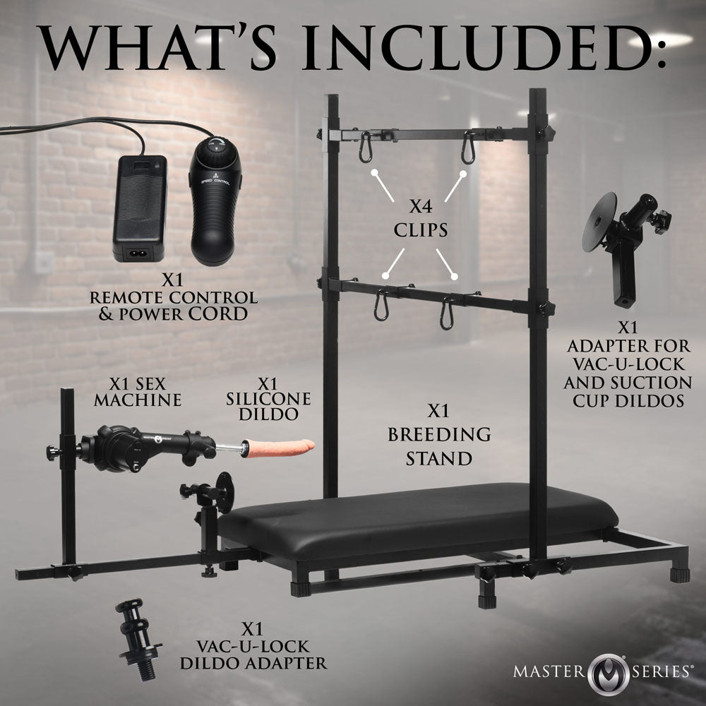 Master Series Breed Master - Breeding Restraint Stand with Sex Machine