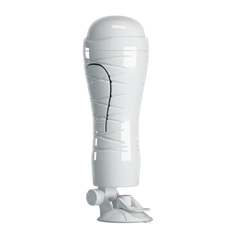 CRAZY BULL FLORA Vibrating Stroker - Flesh USB Rechargeable Vibrating Squeezeable Vagina Stroker with Suction Base