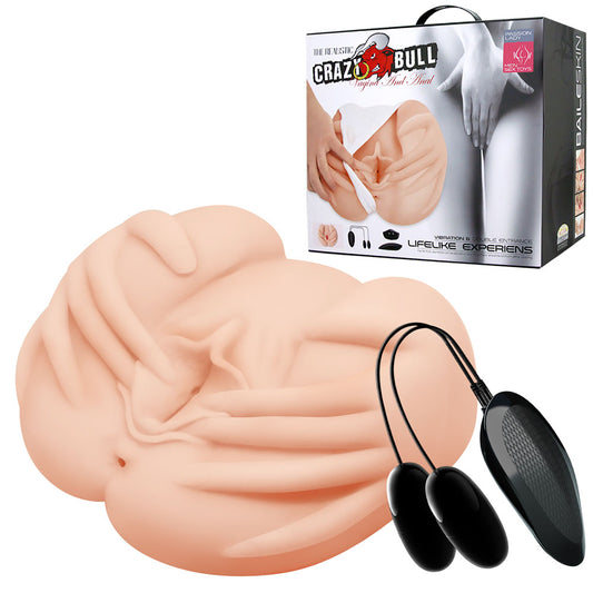 CRAZY BULL Vibrating Spread Torso - Flesh Vibrating Spread Torso Masturbator