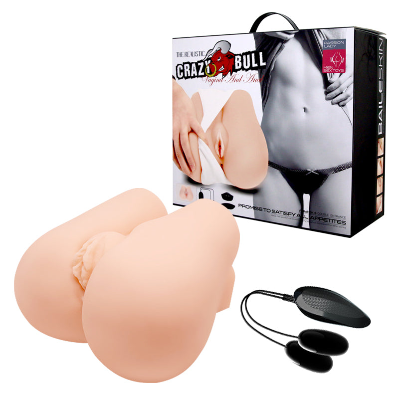 CRAZY BULL Vibrating Missionary Torso - Flesh Vibrating Missionary Torso Masturbator