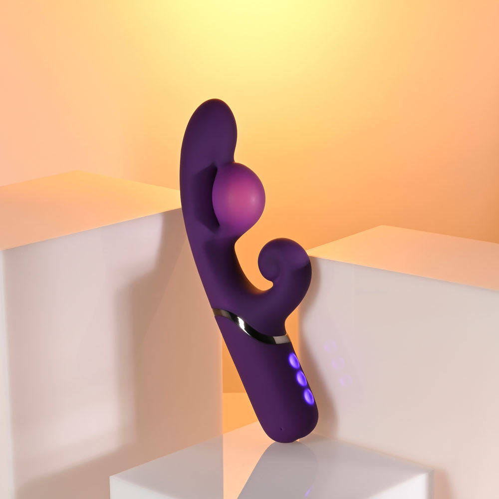 Evolved PLEASURE PUFF - Purple 24.1 cm USB Rechargeable Inflatable Rabbit Vibrator