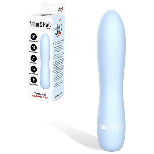 Adam & Eve THE RUMBLER - Light Blue USB Rechargeable Extra Strong Bullet