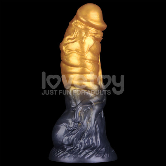 Aerosx 7.5 Inch Dual Density Inflatable Dildo - Gold/Blue 24 cm Inflatable Fantasy Dildo