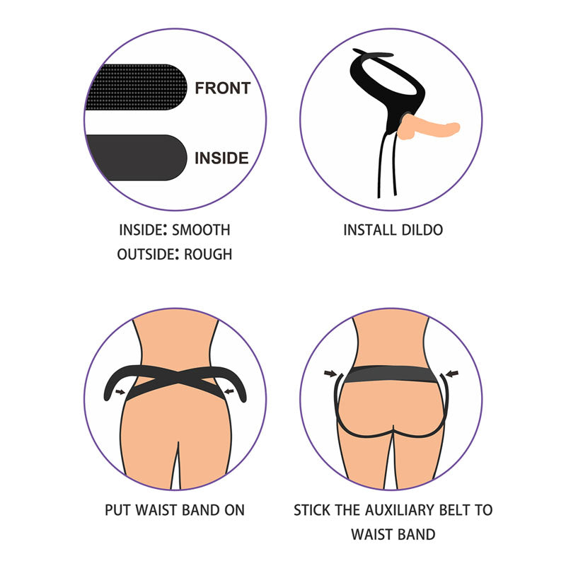 Ingen Easy Strap-On Harness - Black Adjustable Strap-On Harness (No Probe Included)