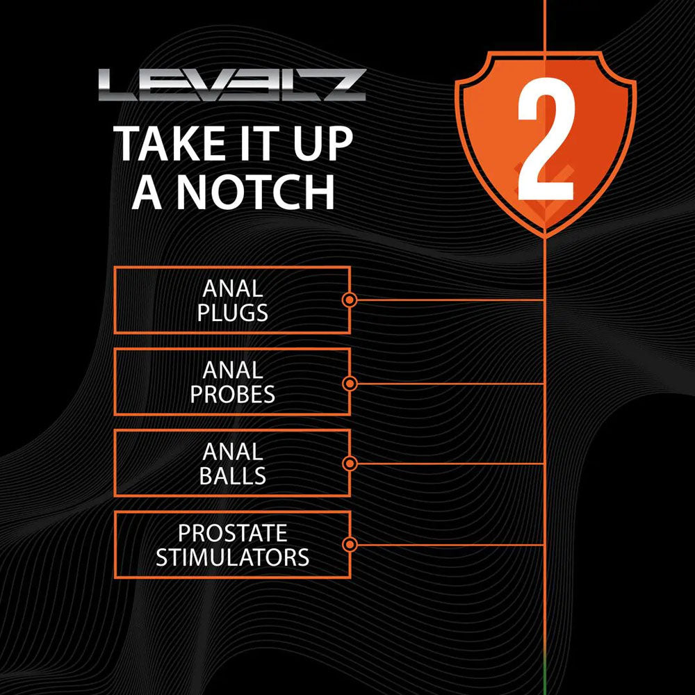LEVELZ Ribbed Silicone Flared Anal Probe - Black 26.7 cm Anal Beads