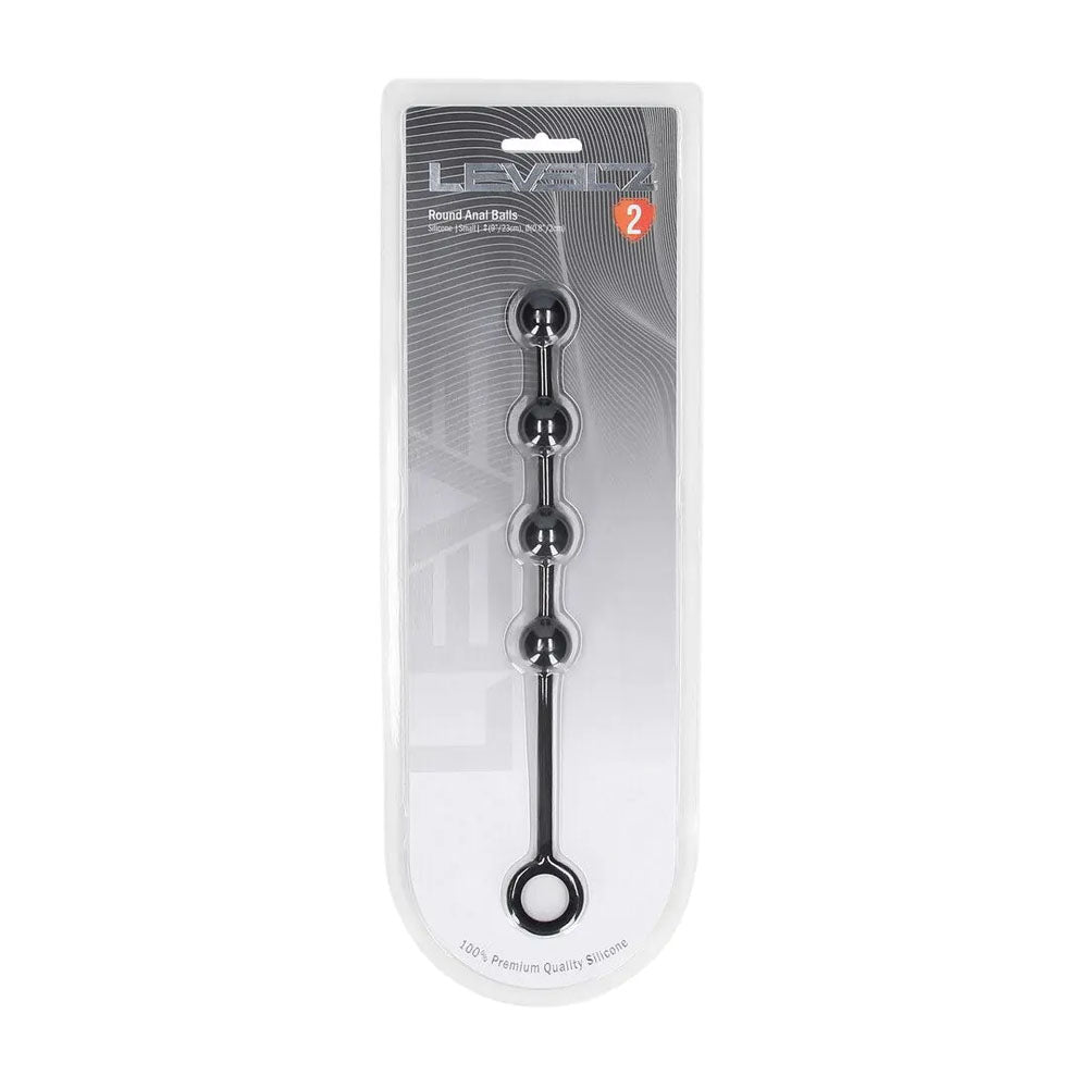 LEVELZ Round Silicone Anal Balls - S - 20mm - Black 23 cm Small Anal Balls