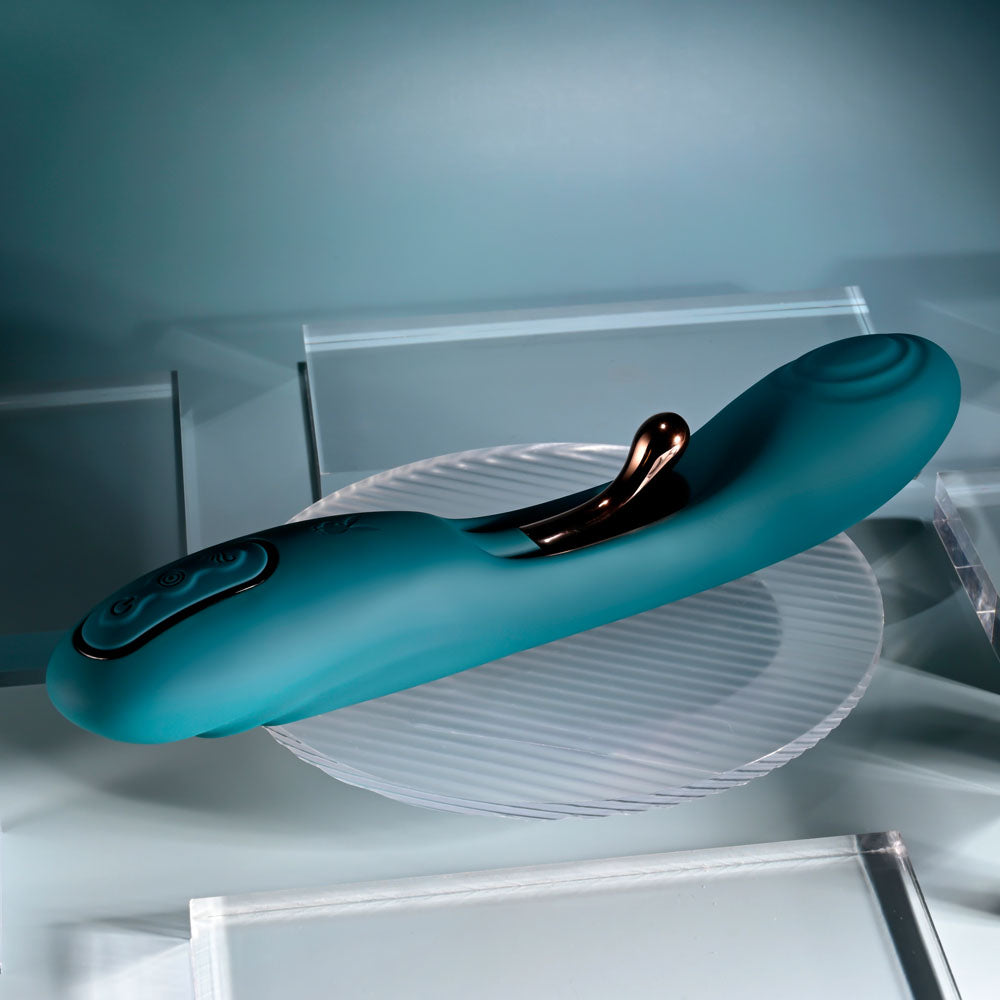 Playboy Pleasure AURELIE - Green 22.7 cm USB Rechargeable Vibrator with Internal Flicker