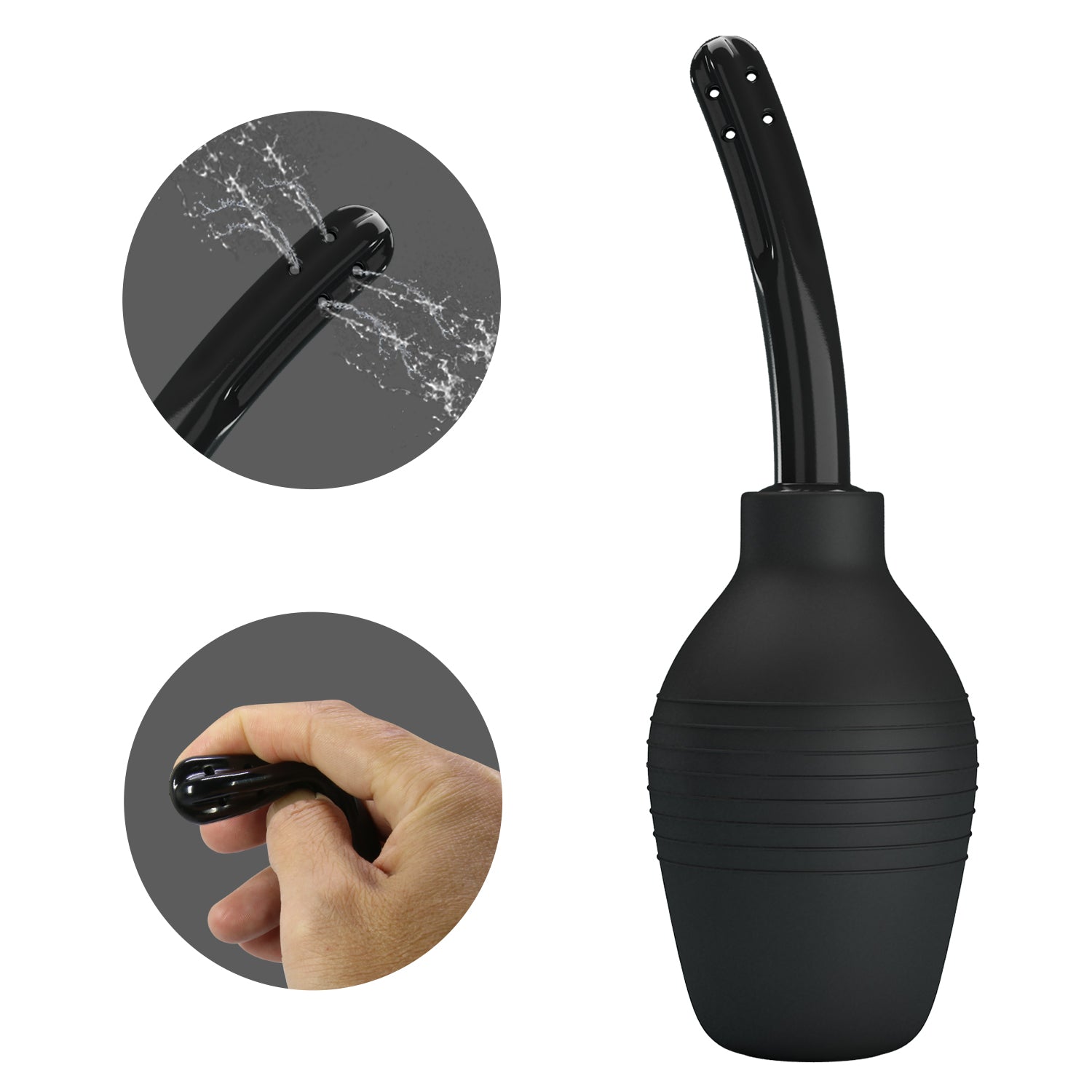 MR PLAY Anal Douche - Black - Black Unisex Douche - 310 ml Capacity