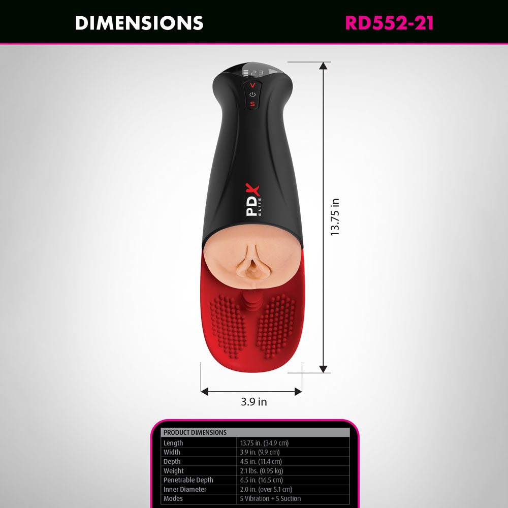 PDX Elite Fap-O-Matic Pro XL - Light - Flesh USB Rechargeable Auto Stroker