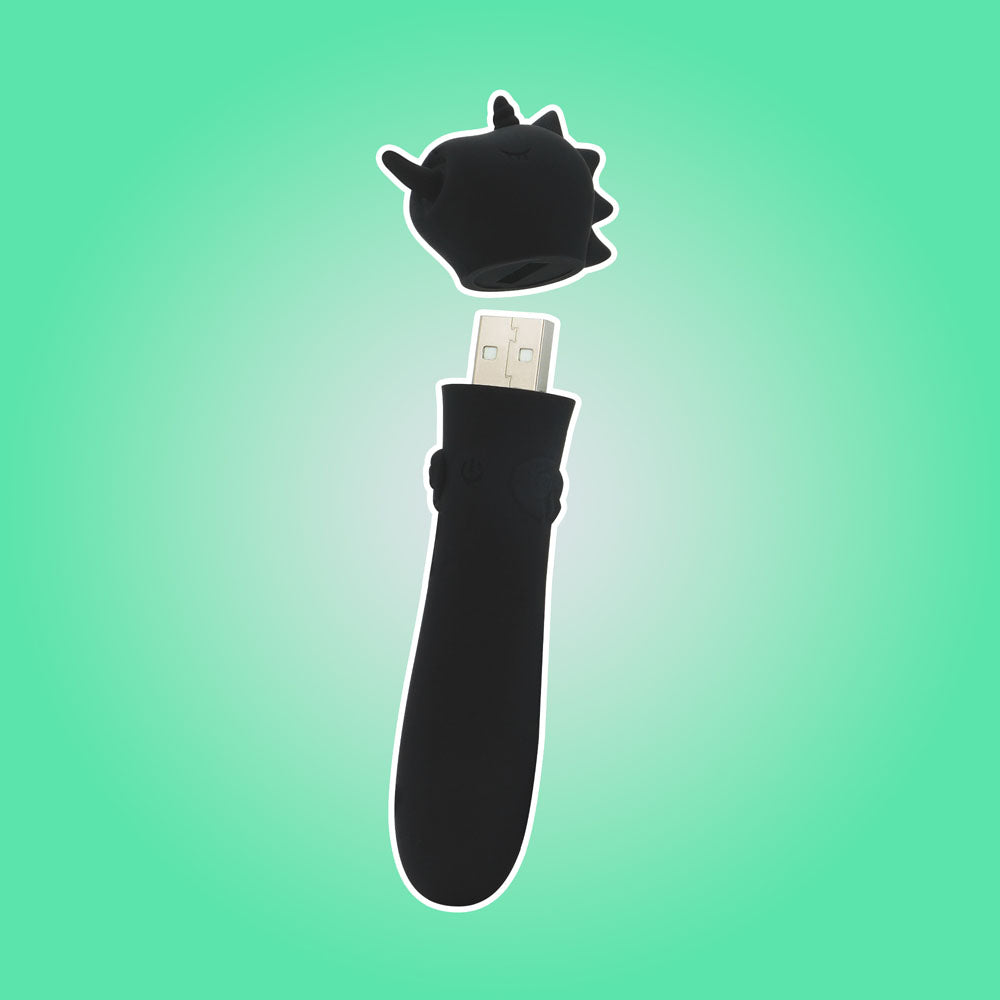 Unihorn - USB Bullet - Wild Spirit - Black USB Rechargeable Vibrating Bullet